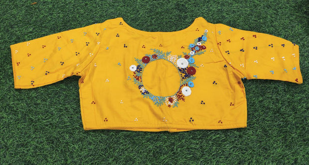 Yellow Desginer Blouse 12 J5-4E