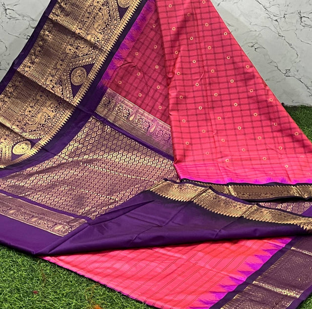 Tomato Pink Gadwal Pattu 16 D5-8