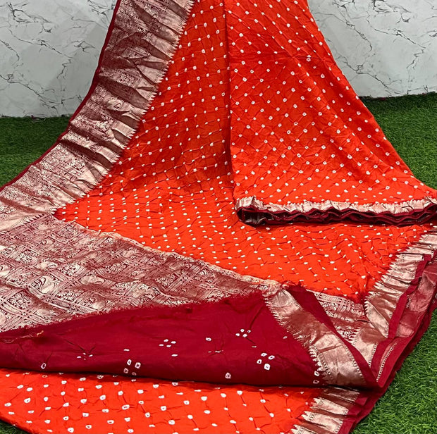 Orange Bandhini Pattu 22 K5-23