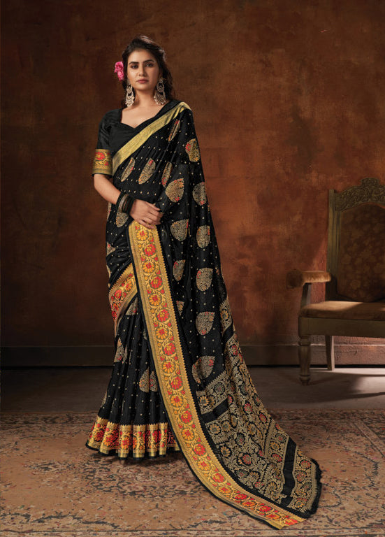 cotton satin saree