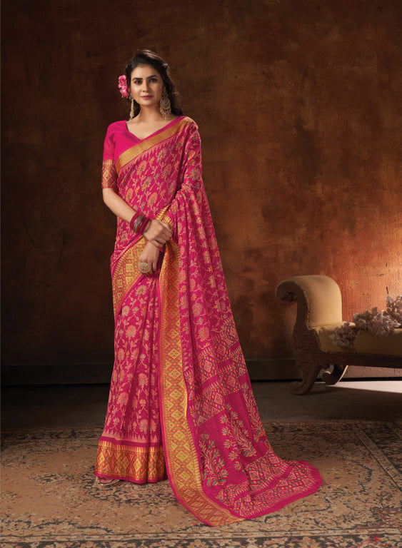 cotton satin saree