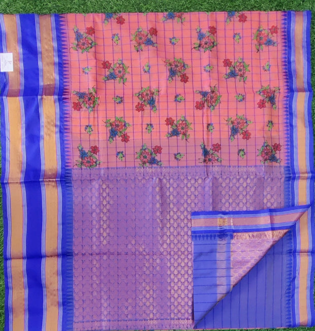 Peach Handloom Mangalagiri 4AP13