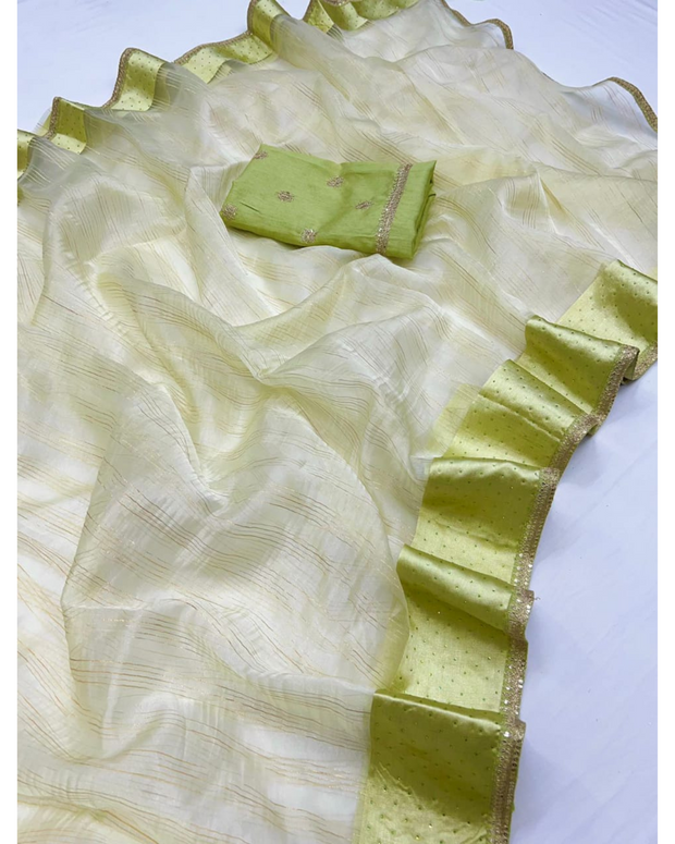 Green Soft Organza Saree