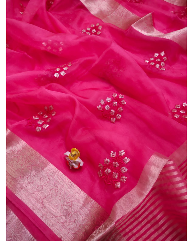 Rani Pink Soft Organza Party Wear
