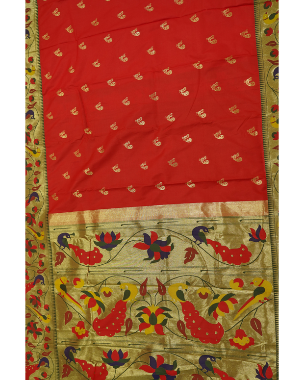 Banaras Paithani Red