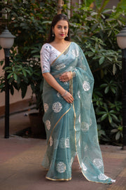 Light Green Organza Saree