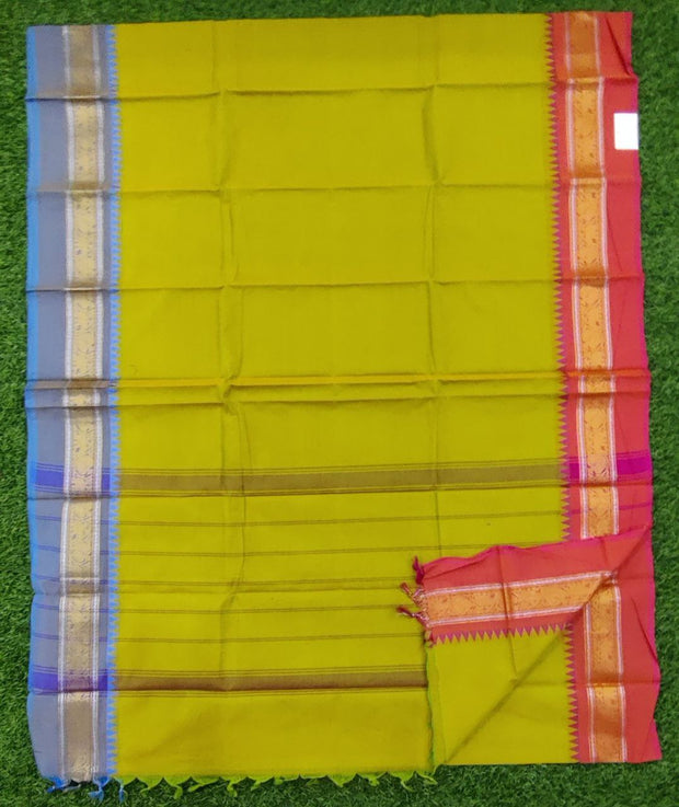 Mustrad Yellow Narayanpet Cotton Pink 21MRE10